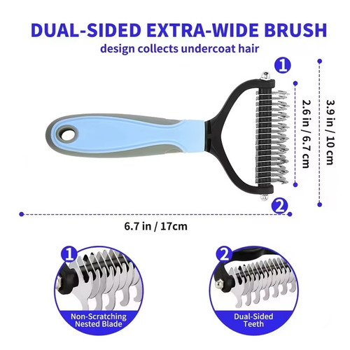 Pet deshedding brush dog cat - brush,