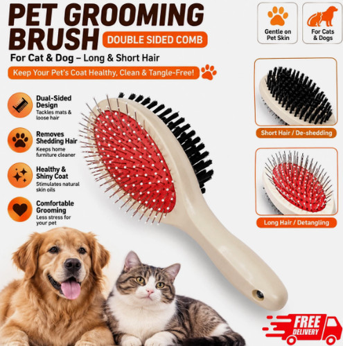 New pet grooming brush double - pet,