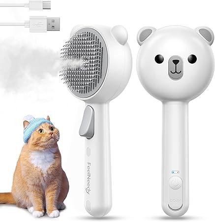 Cat brush with release button - cat,
